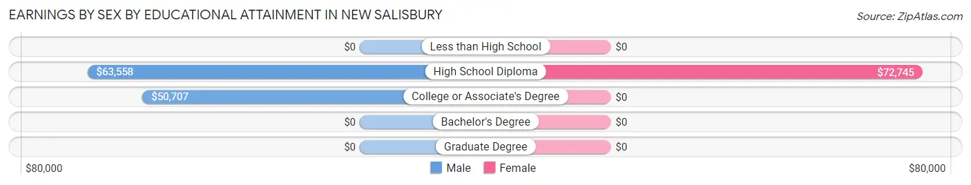 Earnings by Sex by Educational Attainment in New Salisbury