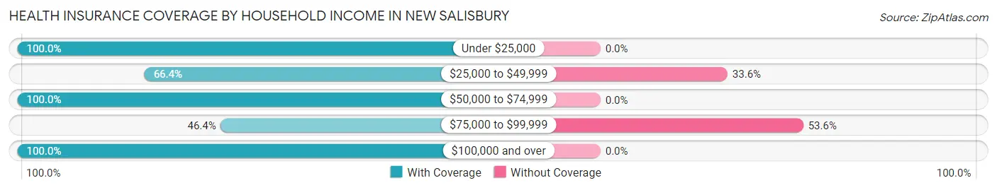 Health Insurance Coverage by Household Income in New Salisbury