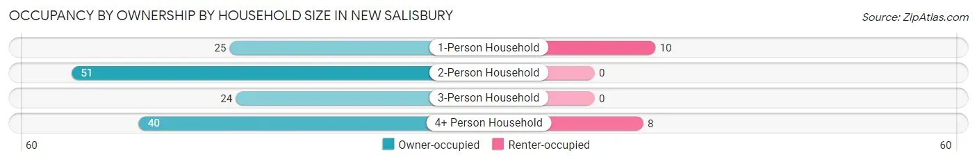 Occupancy by Ownership by Household Size in New Salisbury