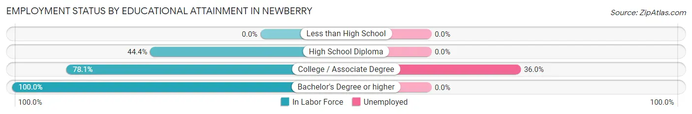 Employment Status by Educational Attainment in Newberry