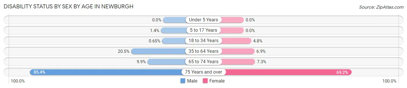 Disability Status by Sex by Age in Newburgh