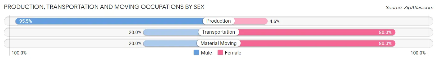Production, Transportation and Moving Occupations by Sex in Newtown