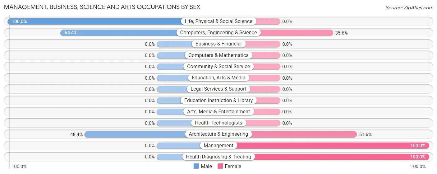 Management, Business, Science and Arts Occupations by Sex in Nineveh