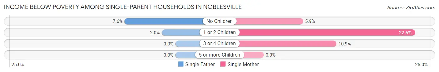 Income Below Poverty Among Single-Parent Households in Noblesville