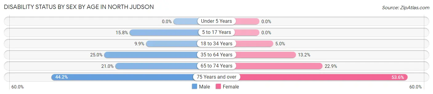 Disability Status by Sex by Age in North Judson
