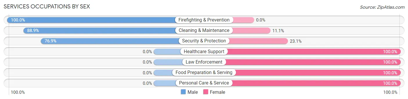Services Occupations by Sex in North Webster