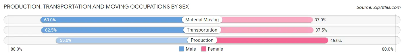 Production, Transportation and Moving Occupations by Sex in Odon