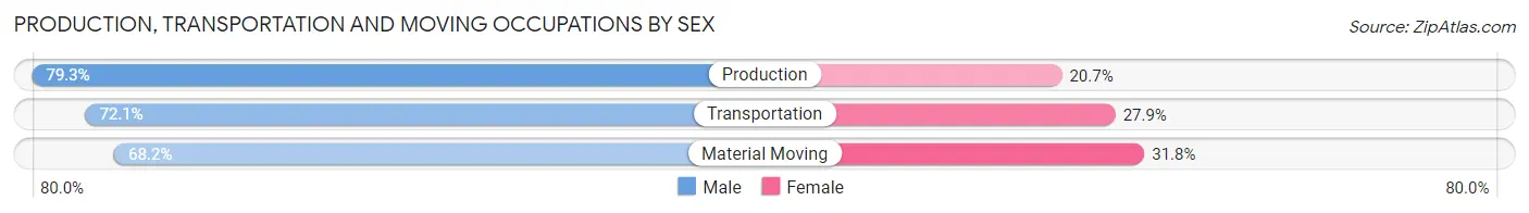 Production, Transportation and Moving Occupations by Sex in Owensville