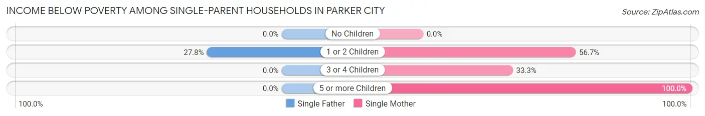 Income Below Poverty Among Single-Parent Households in Parker City