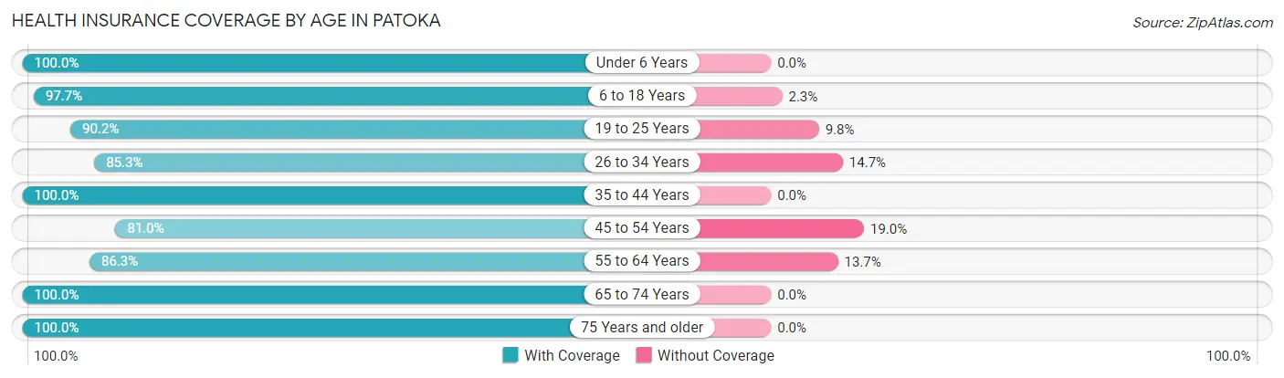 Health Insurance Coverage by Age in Patoka