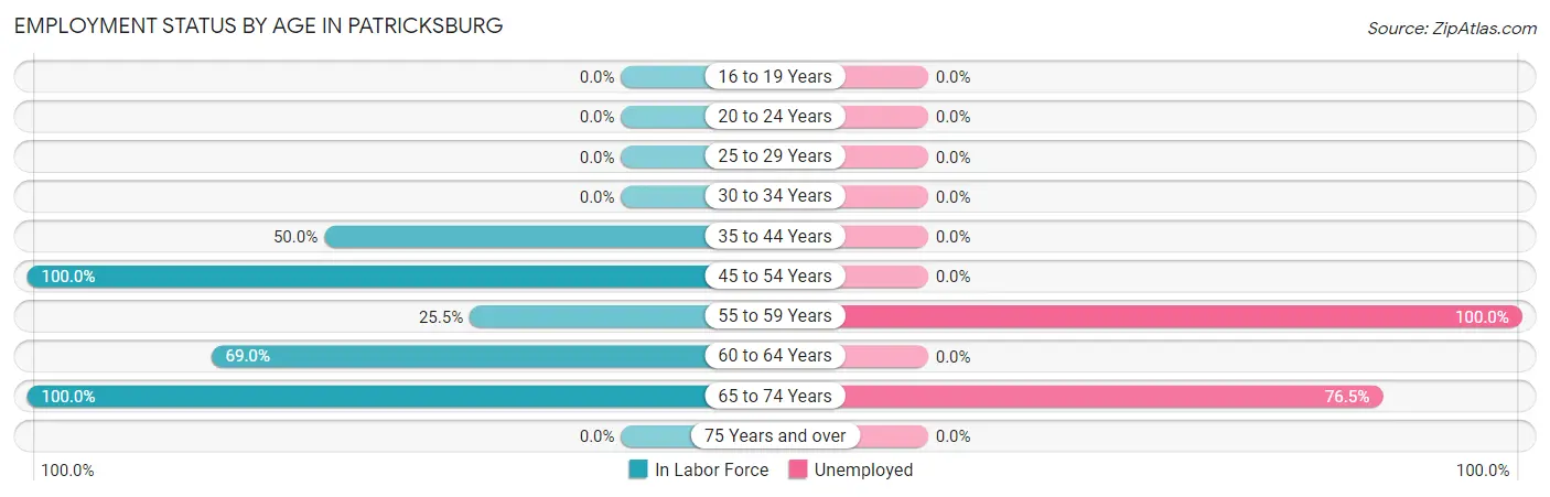 Employment Status by Age in Patricksburg