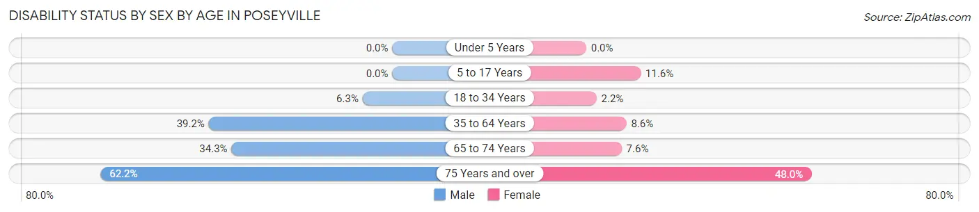 Disability Status by Sex by Age in Poseyville