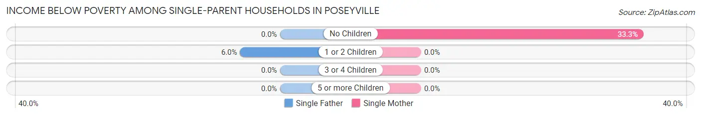 Income Below Poverty Among Single-Parent Households in Poseyville