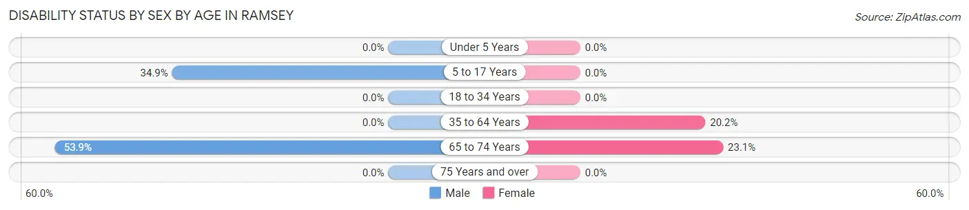 Disability Status by Sex by Age in Ramsey