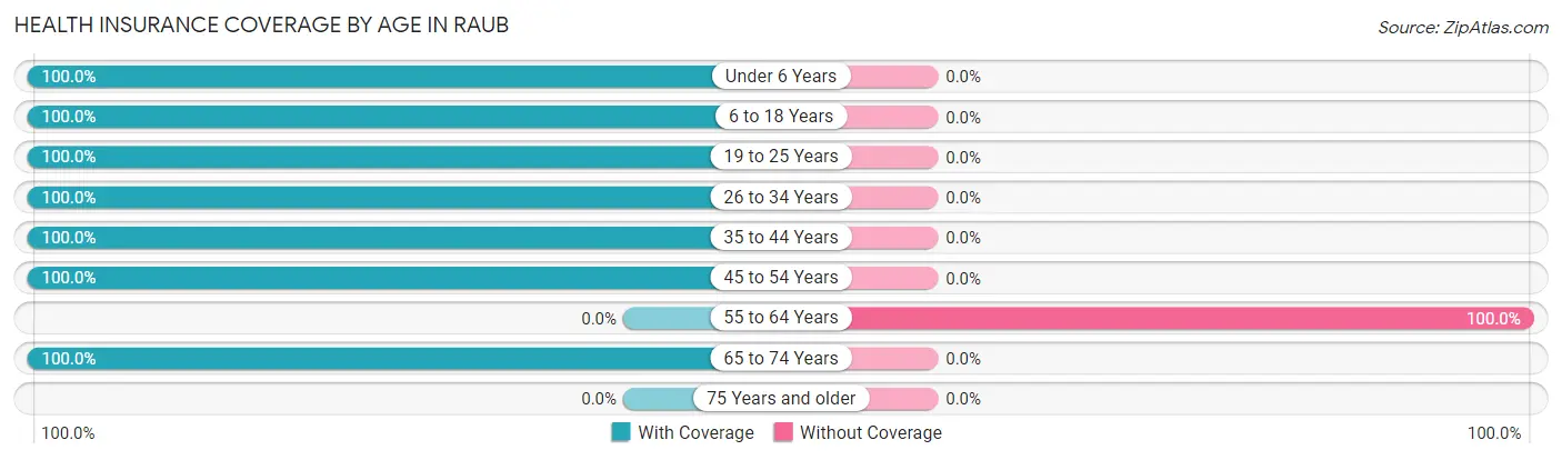 Health Insurance Coverage by Age in Raub