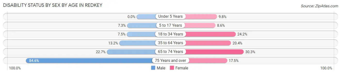 Disability Status by Sex by Age in Redkey