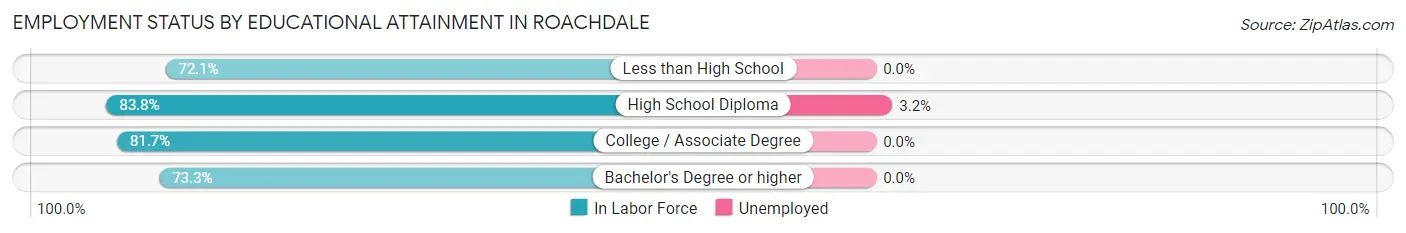 Employment Status by Educational Attainment in Roachdale