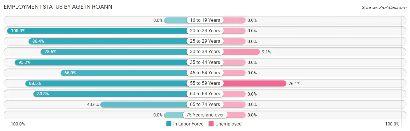 Employment Status by Age in Roann