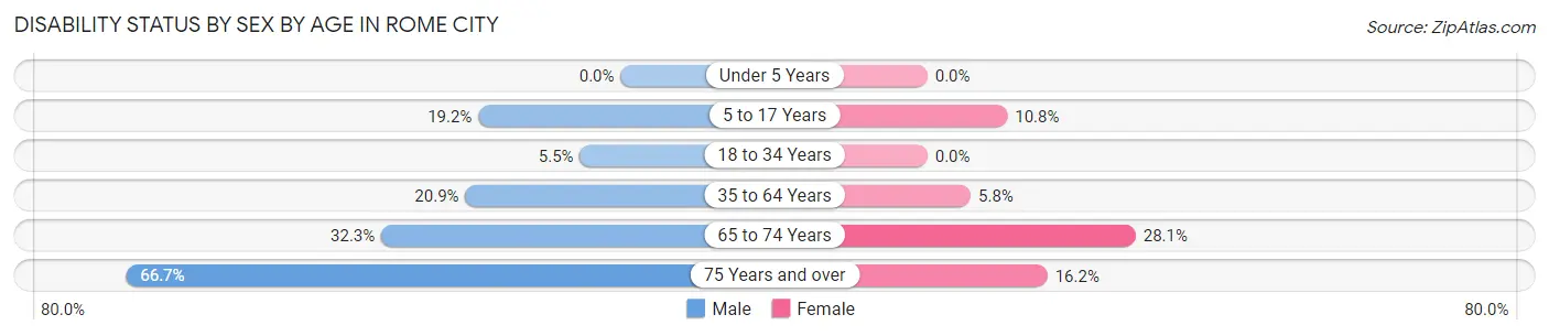 Disability Status by Sex by Age in Rome City