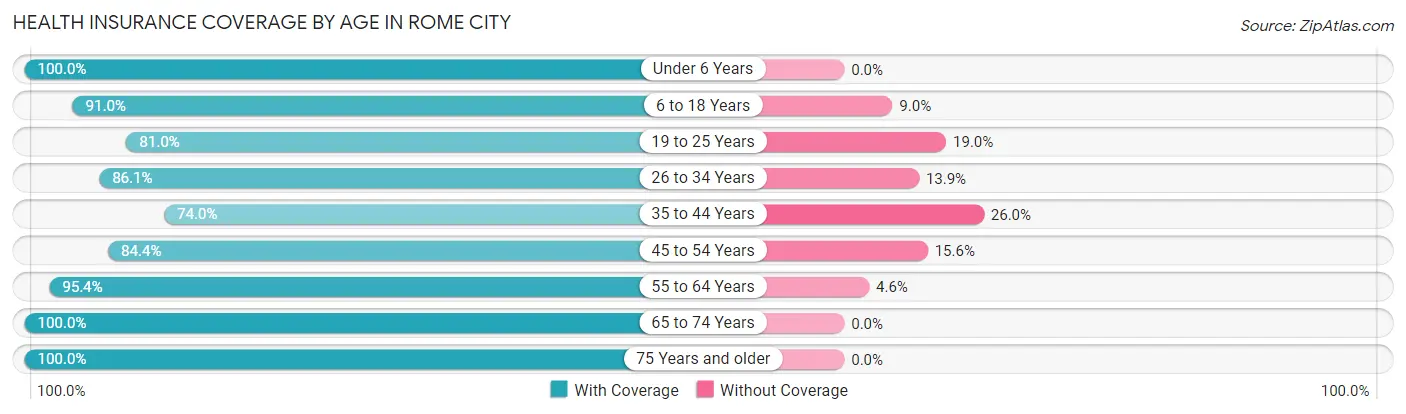 Health Insurance Coverage by Age in Rome City