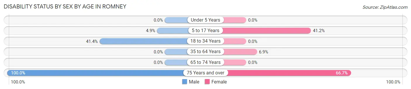 Disability Status by Sex by Age in Romney