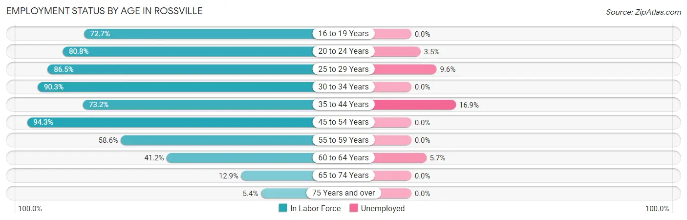 Employment Status by Age in Rossville