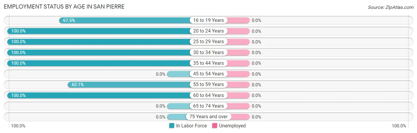 Employment Status by Age in San Pierre