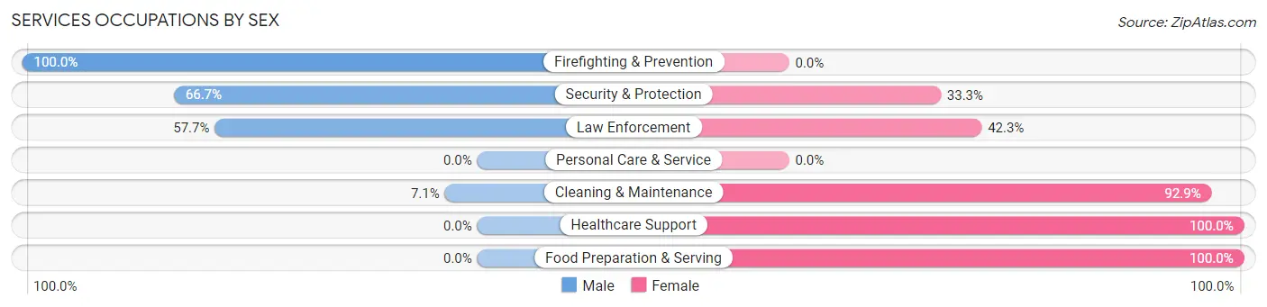 Services Occupations by Sex in Shelburn