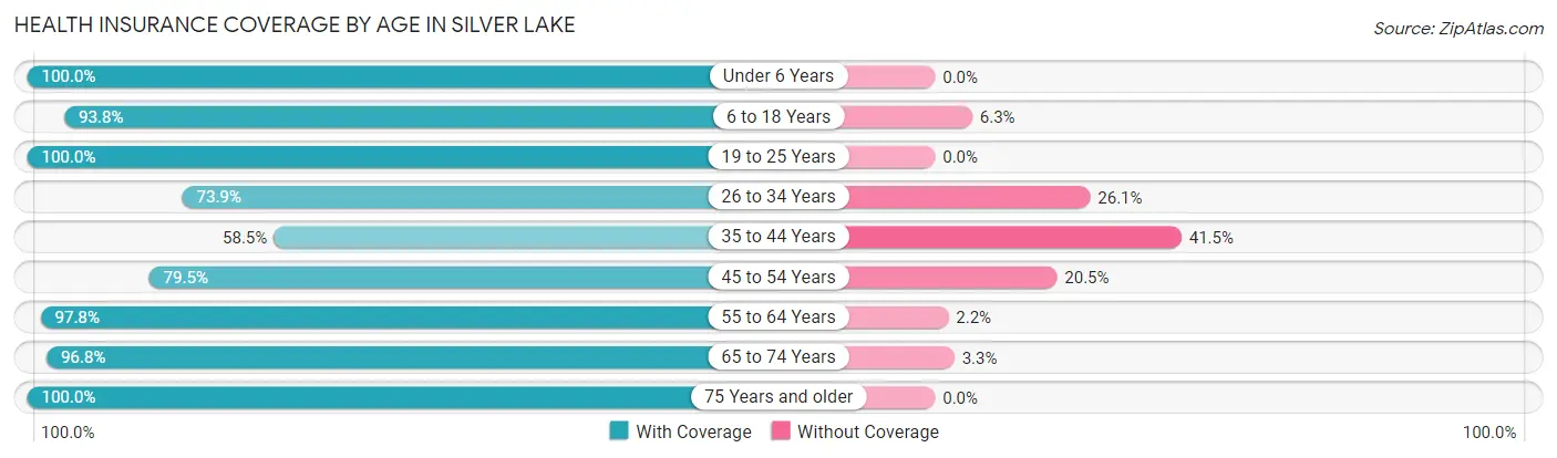 Health Insurance Coverage by Age in Silver Lake