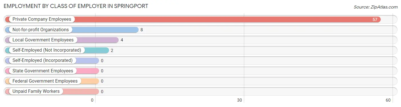 Employment by Class of Employer in Springport