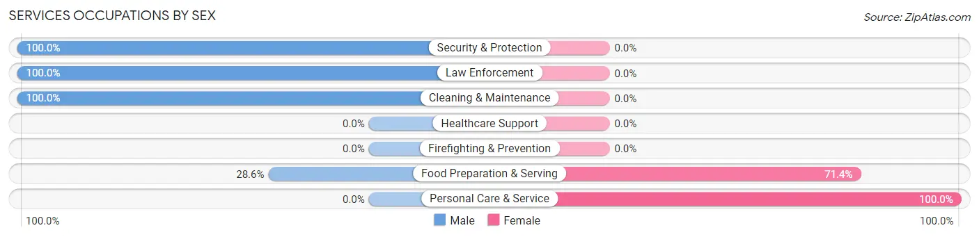 Services Occupations by Sex in Staunton