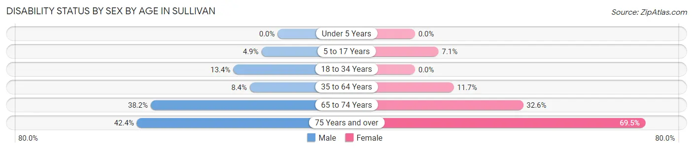 Disability Status by Sex by Age in Sullivan