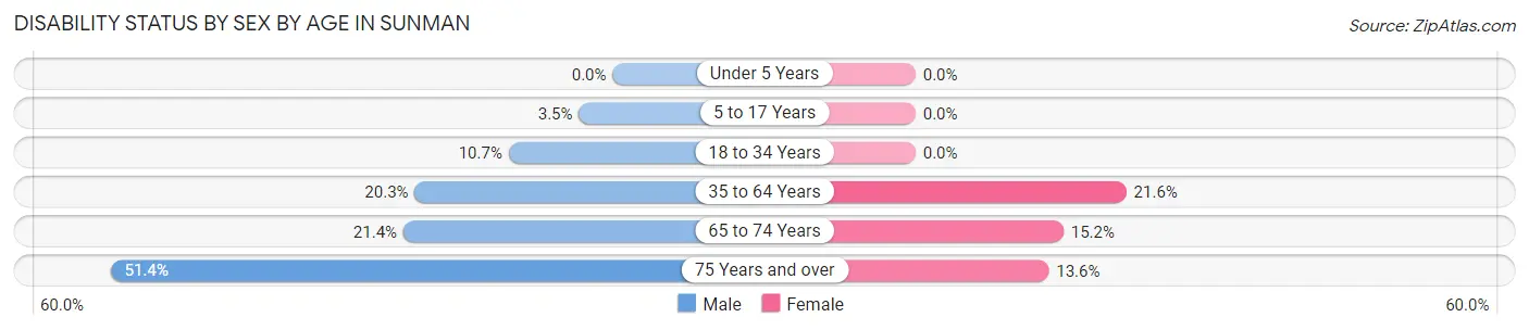 Disability Status by Sex by Age in Sunman