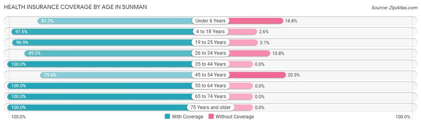 Health Insurance Coverage by Age in Sunman