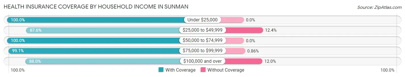 Health Insurance Coverage by Household Income in Sunman