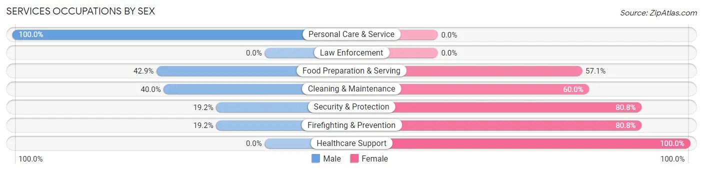 Services Occupations by Sex in Sunman