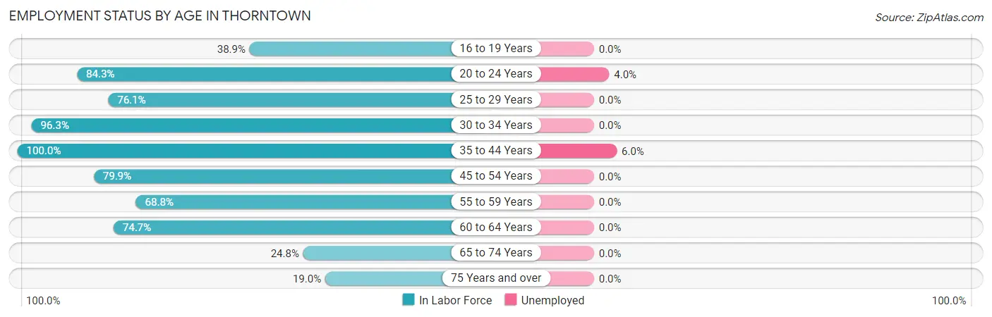 Employment Status by Age in Thorntown