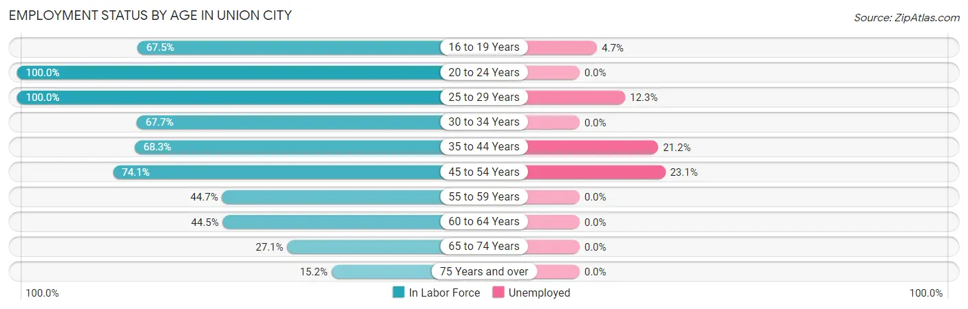 Employment Status by Age in Union City