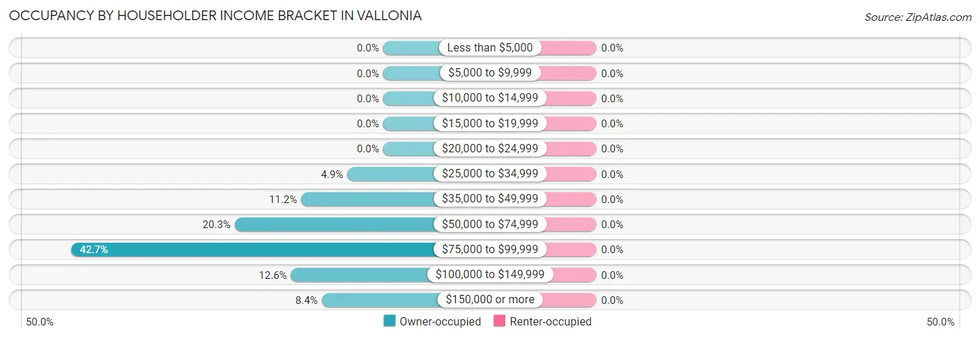 Occupancy by Householder Income Bracket in Vallonia