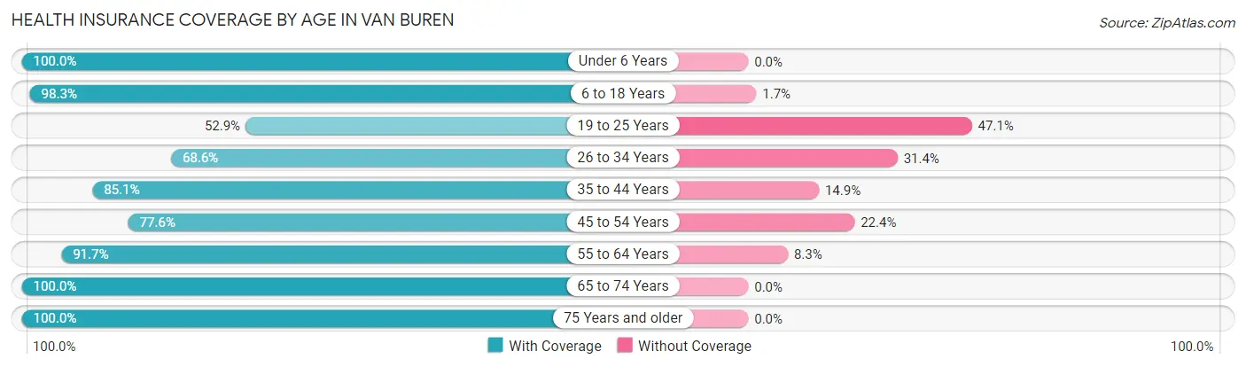 Health Insurance Coverage by Age in Van Buren