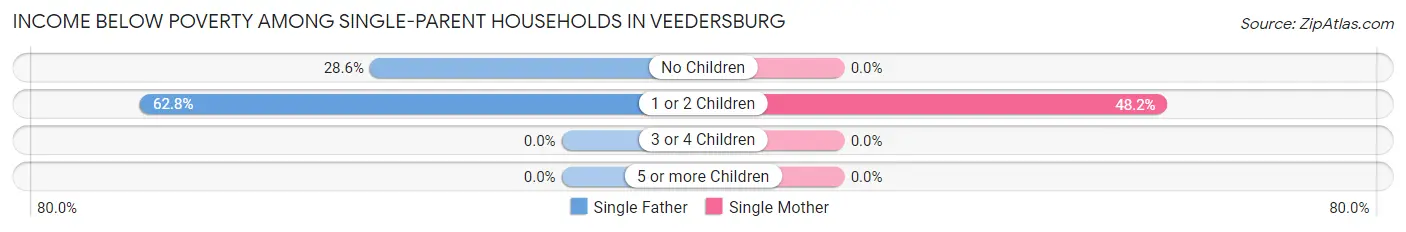 Income Below Poverty Among Single-Parent Households in Veedersburg