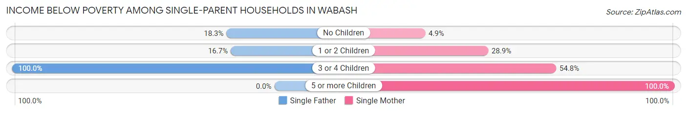 Income Below Poverty Among Single-Parent Households in Wabash