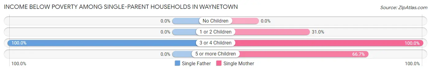 Income Below Poverty Among Single-Parent Households in Waynetown