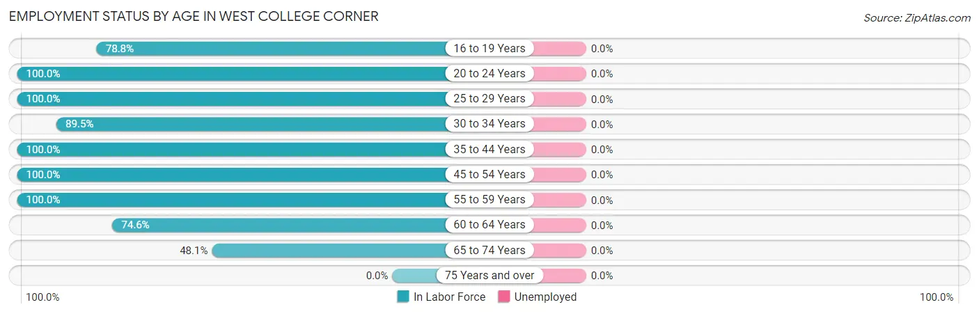 Employment Status by Age in West College Corner