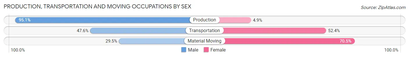 Production, Transportation and Moving Occupations by Sex in Winamac