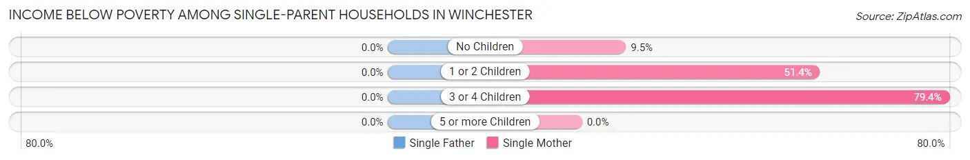 Income Below Poverty Among Single-Parent Households in Winchester