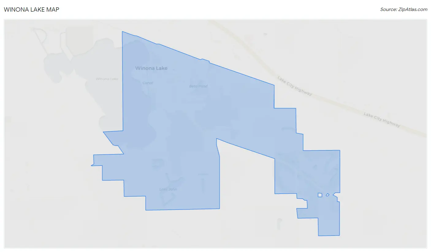 Winona Lake Map