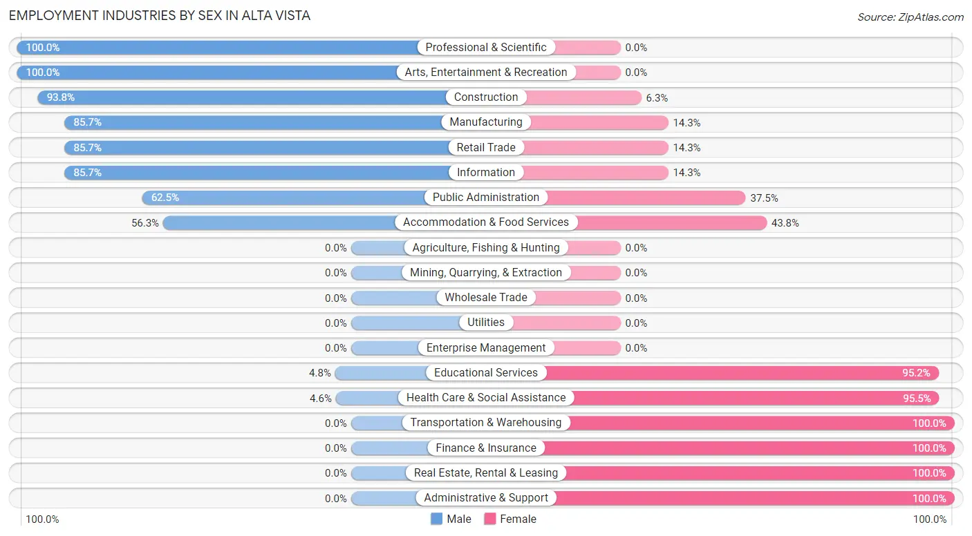 Employment Industries by Sex in Alta Vista