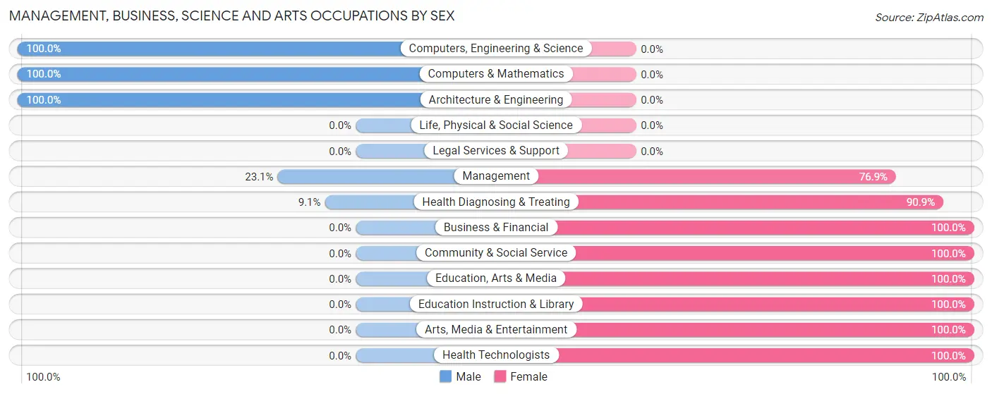 Management, Business, Science and Arts Occupations by Sex in Alta Vista