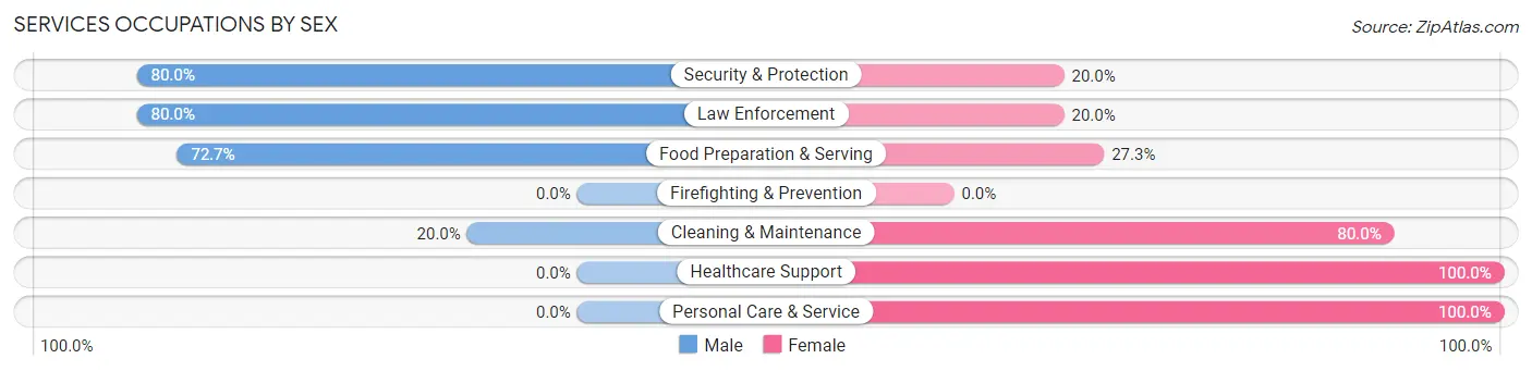 Services Occupations by Sex in Alta Vista